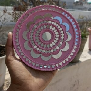 Mini Lippan Art Hanging - Handcrafted Mirror & Clay Wall Décor