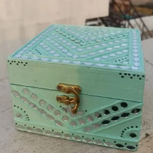 Handcrafted Lippan Art Trunk - MDF Storage Box