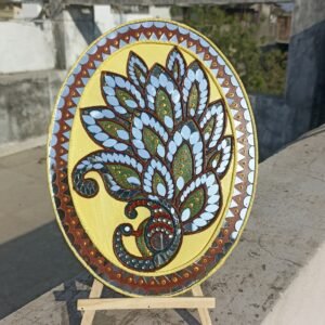 Peacock Lippan Wall Hanging - Handcrafted Mirror & Clay Art Décor
