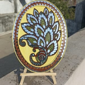Peacock Lippan Wall Hanging - Handcrafted Mirror & Clay Art Décor