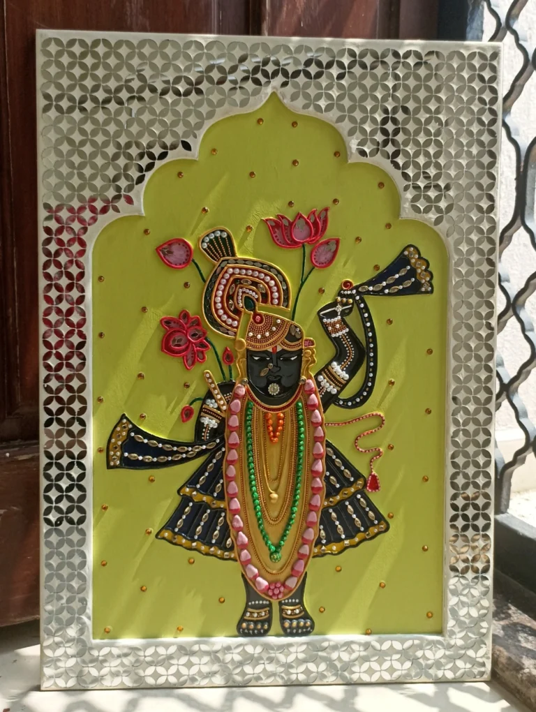Shrinath Ji Jharokha WallHanging (lippankaam)